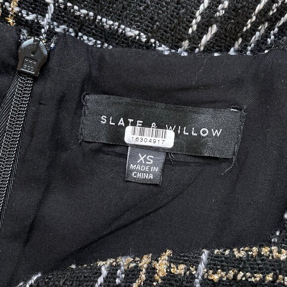 Slate & Willow RTR Plaid Tweed Keyhole Neck Romper Black Gold Silver Size XS - Picture 8 of 11